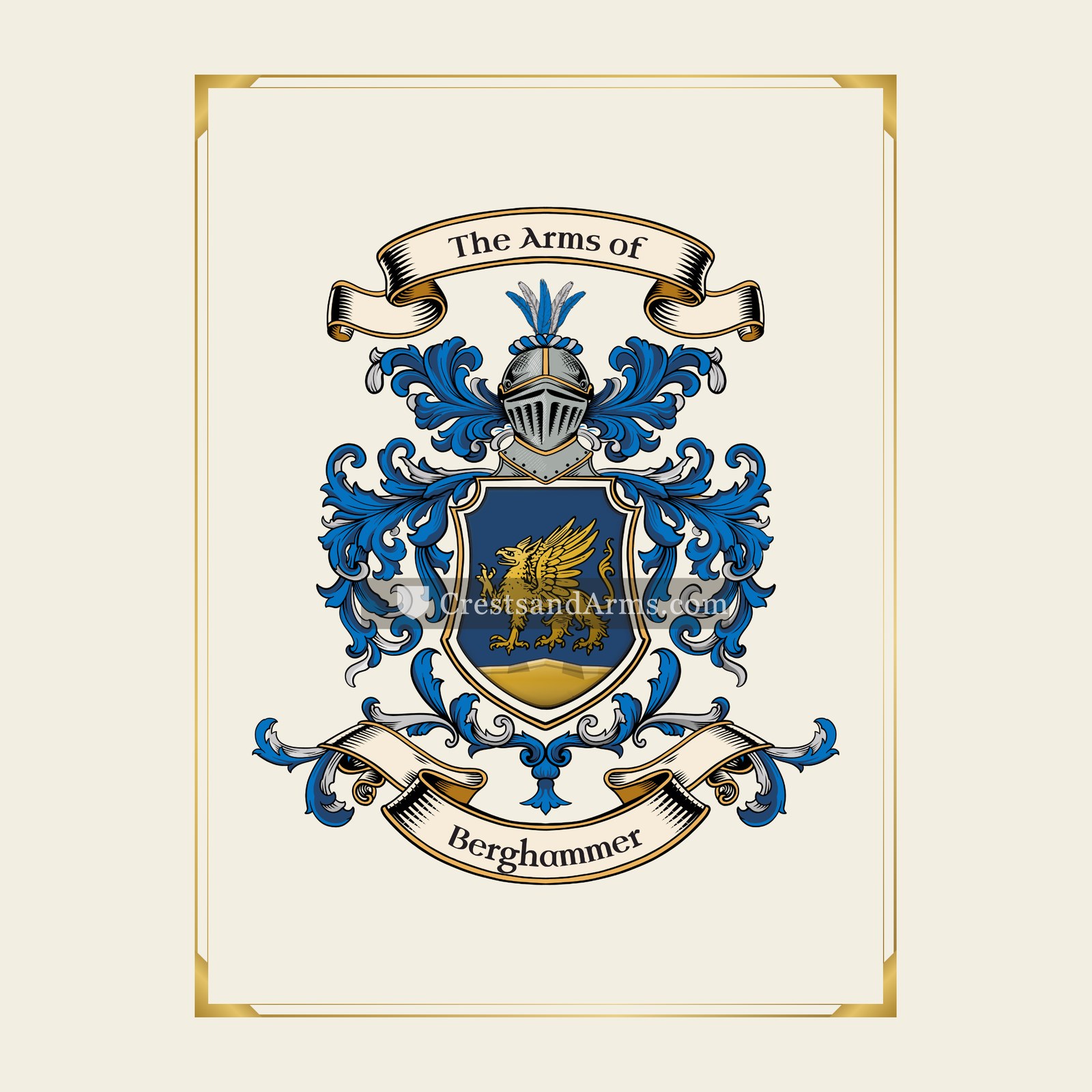 With gold border