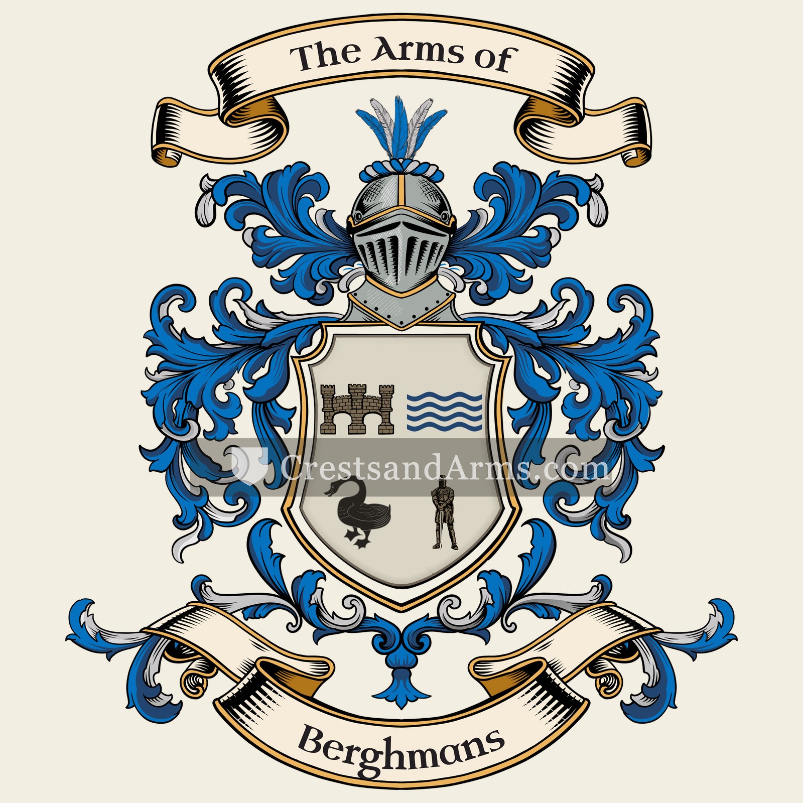 The Berghmans coat of arms, drawn from the recorded blazon