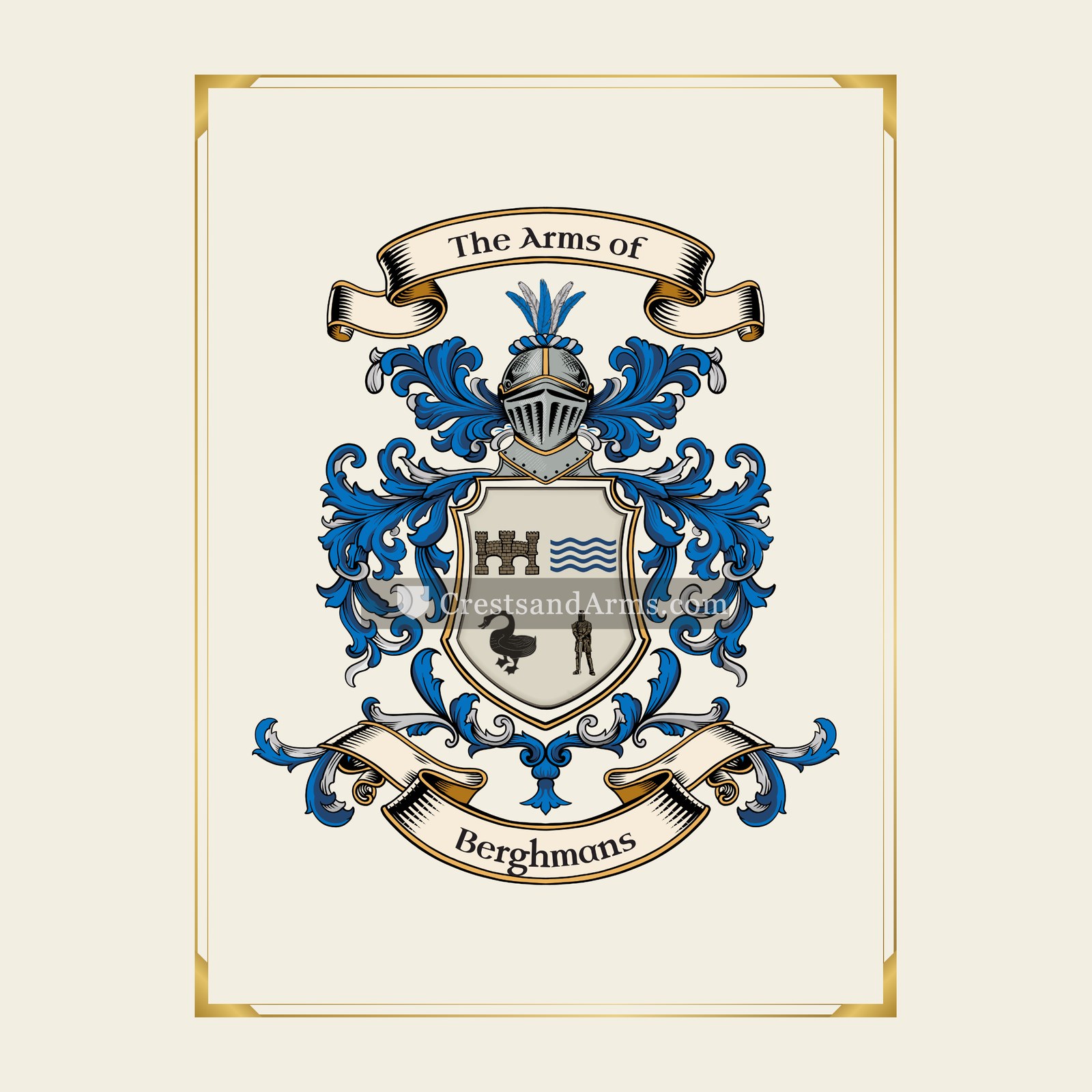 With gold border
