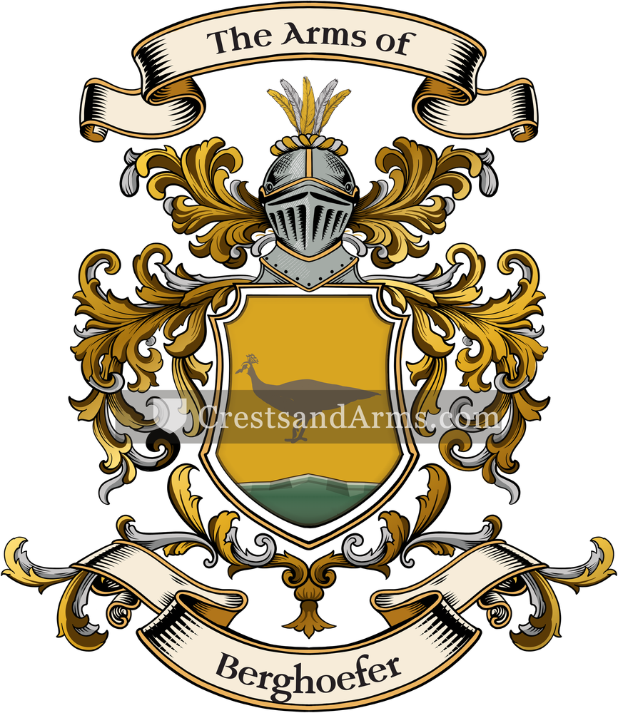 The Berghoefer coat of arms, drawn from the recorded blazon