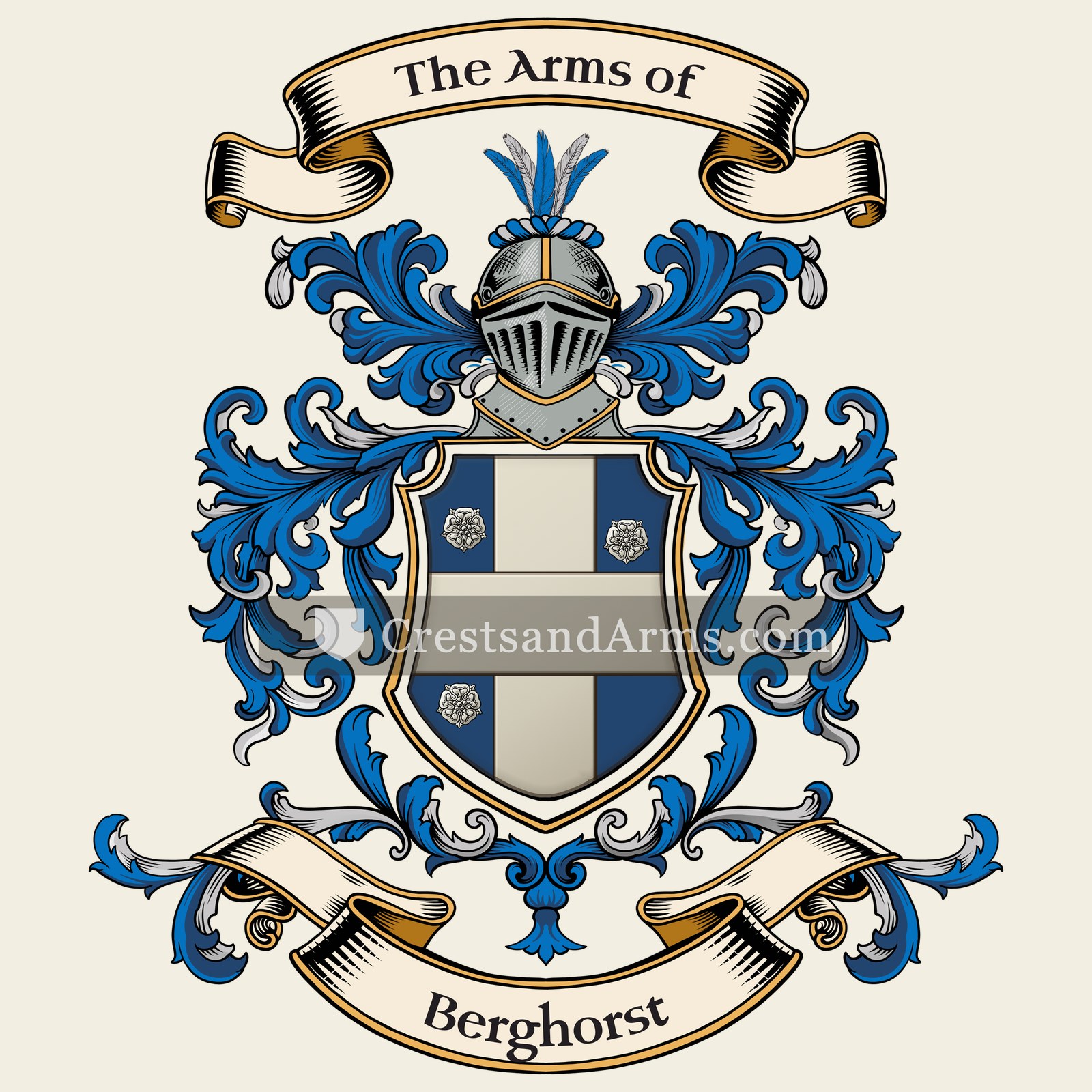The Berghorst coat of arms, drawn from the recorded blazon