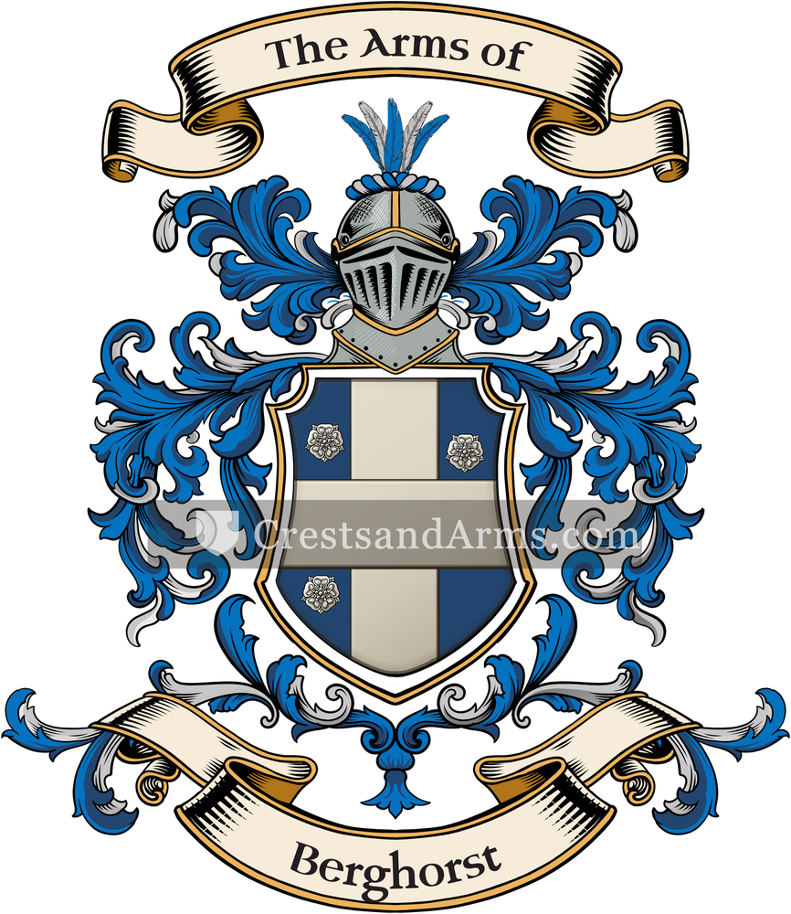 The Berghorst coat of arms, drawn from the recorded blazon