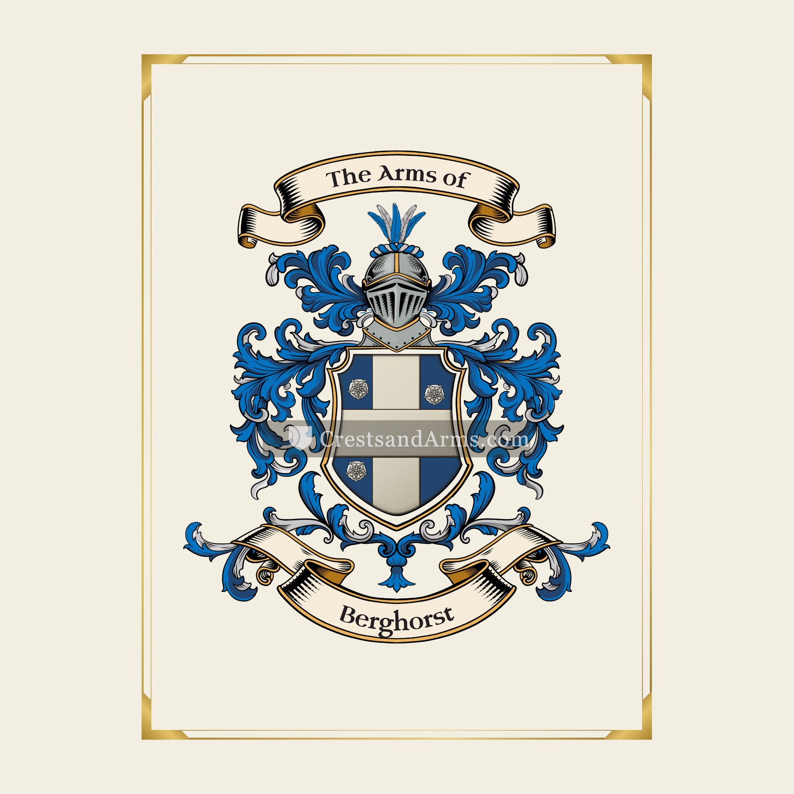 With gold border
