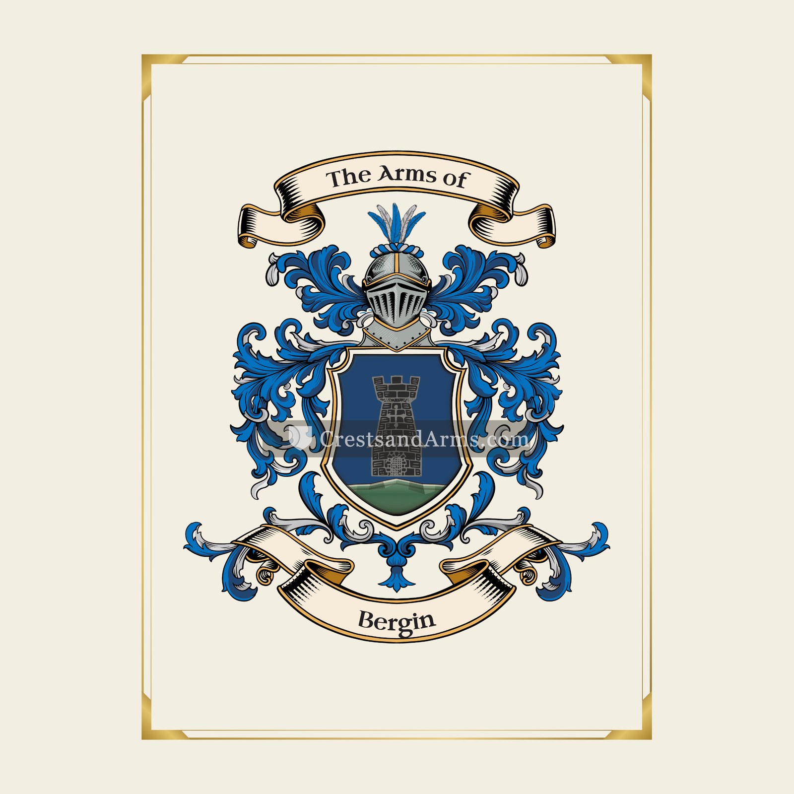 With gold border