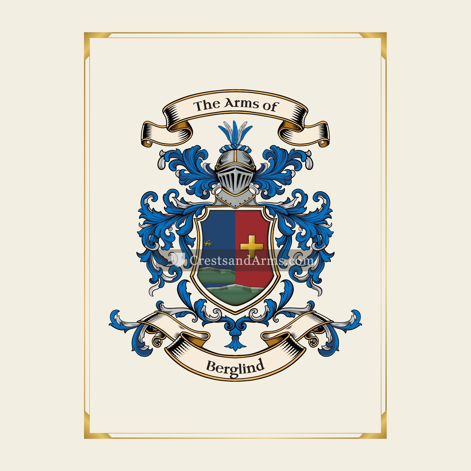 With gold border