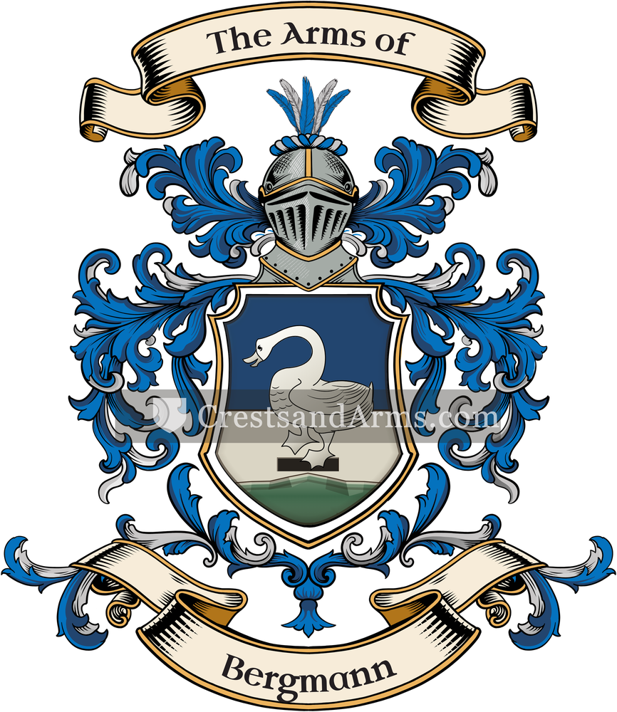 The Bergmann coat of arms, drawn from the recorded blazon