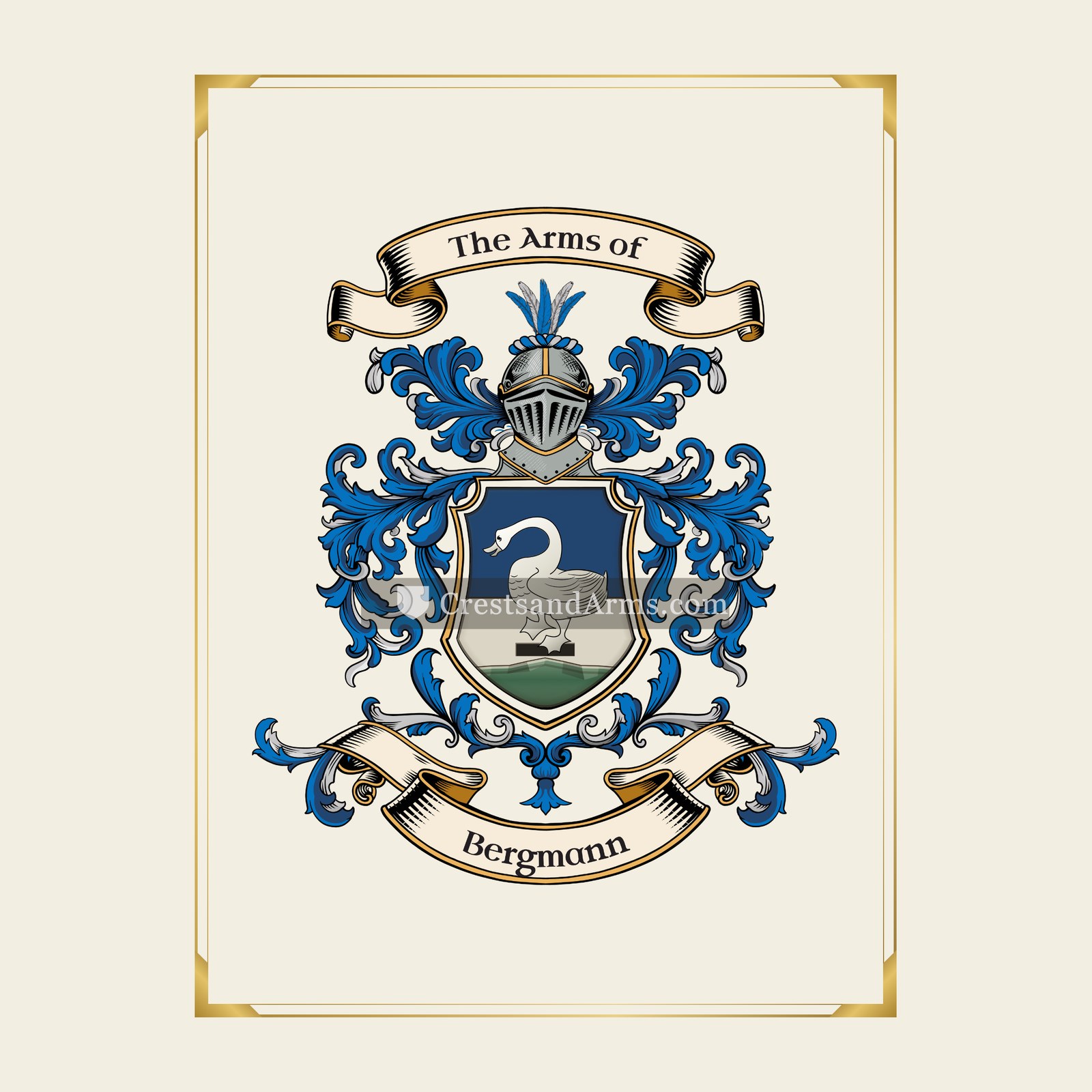 With gold border