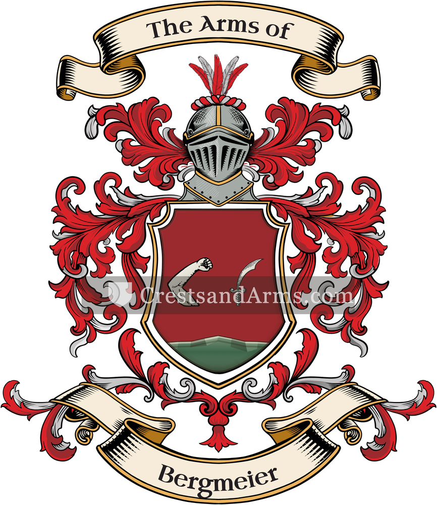 The Bergmeier coat of arms, drawn from the recorded blazon