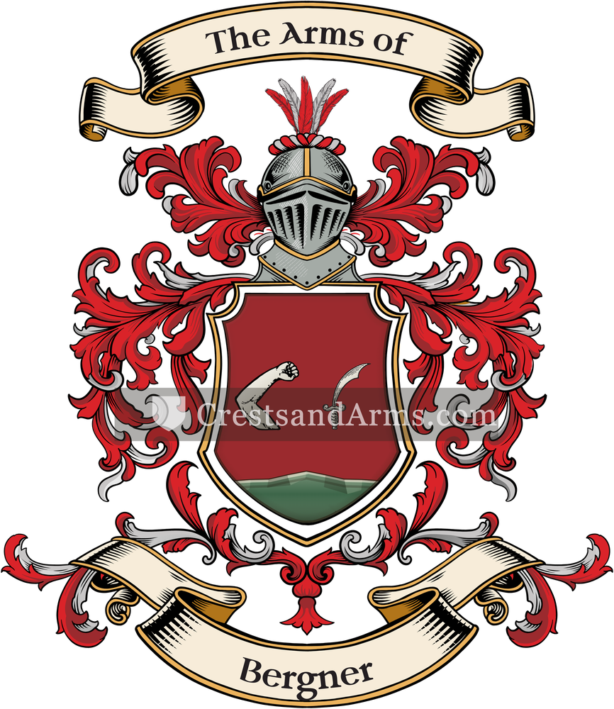The Bergner coat of arms, drawn from the recorded blazon