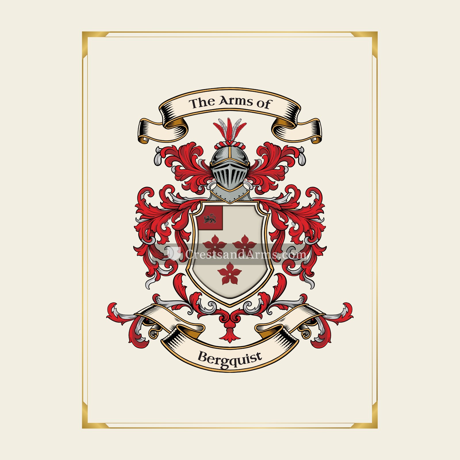 With gold border