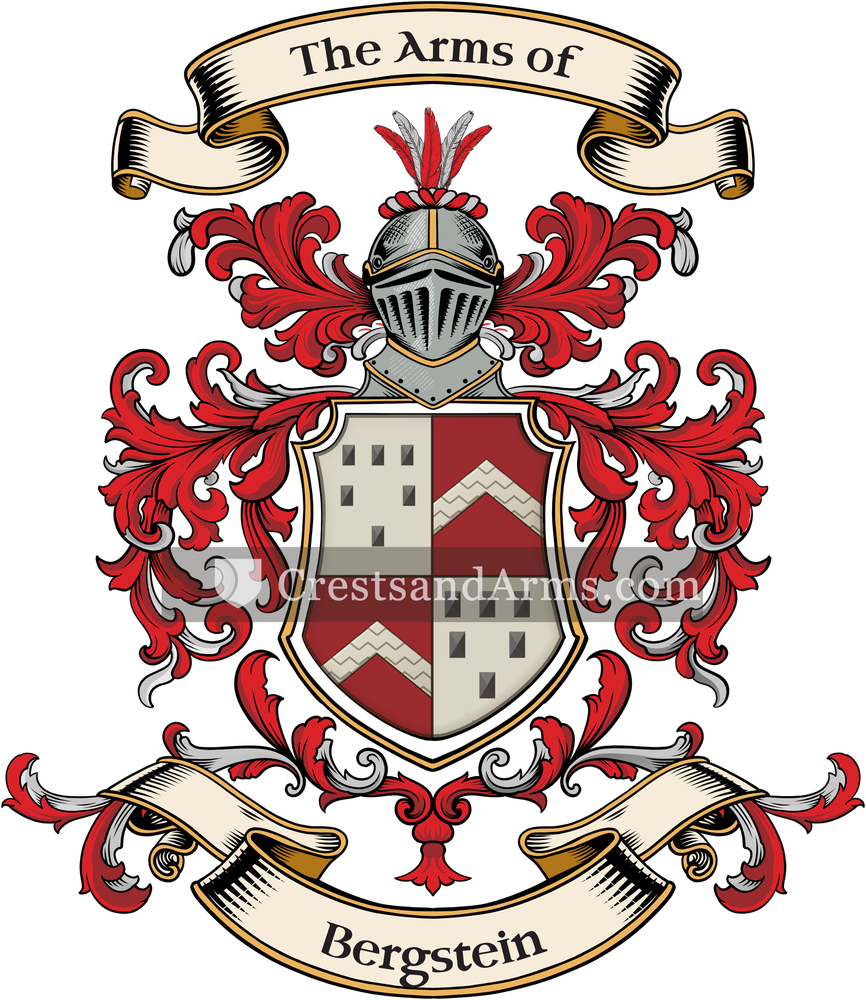 The Bergstein coat of arms, drawn from the recorded blazon