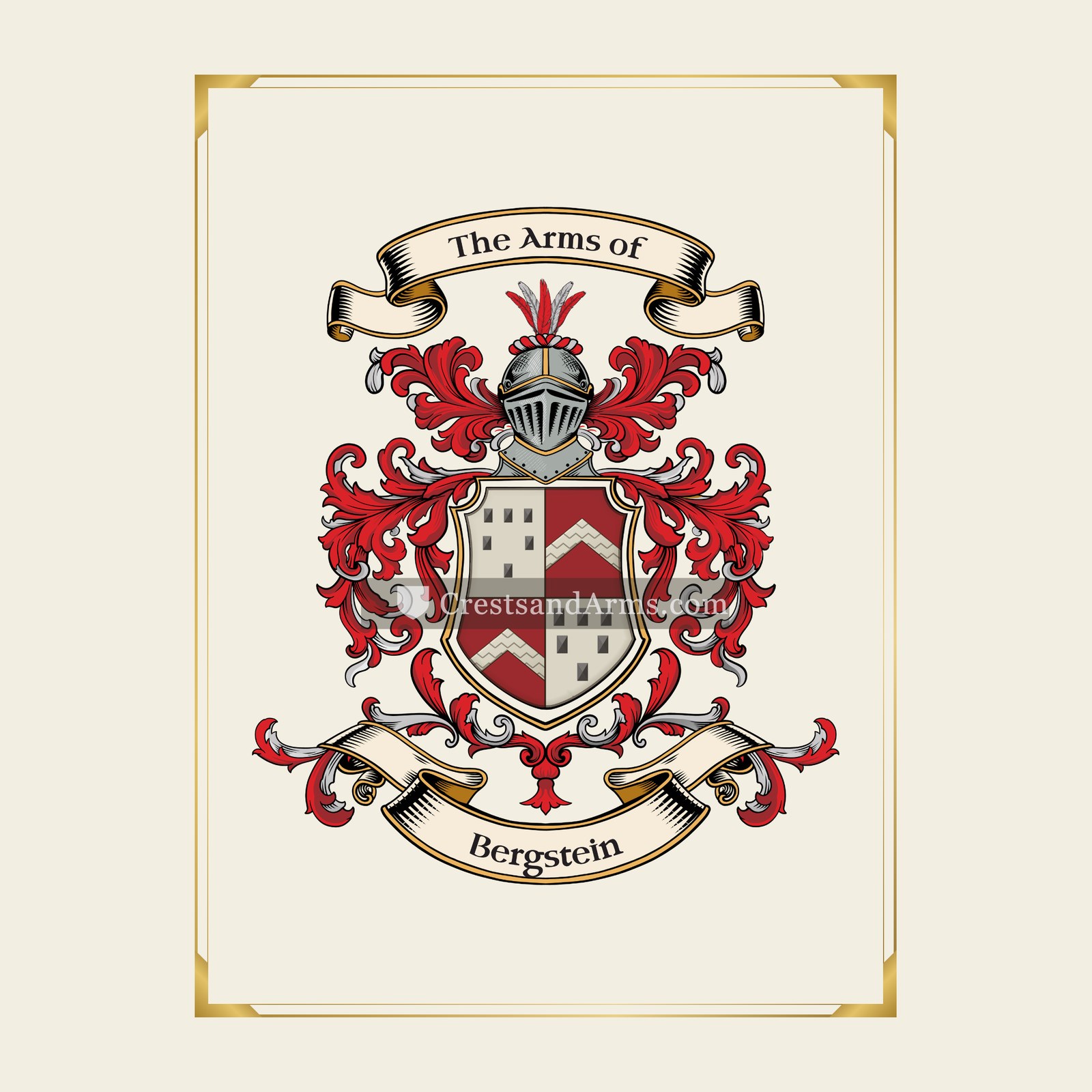With gold border