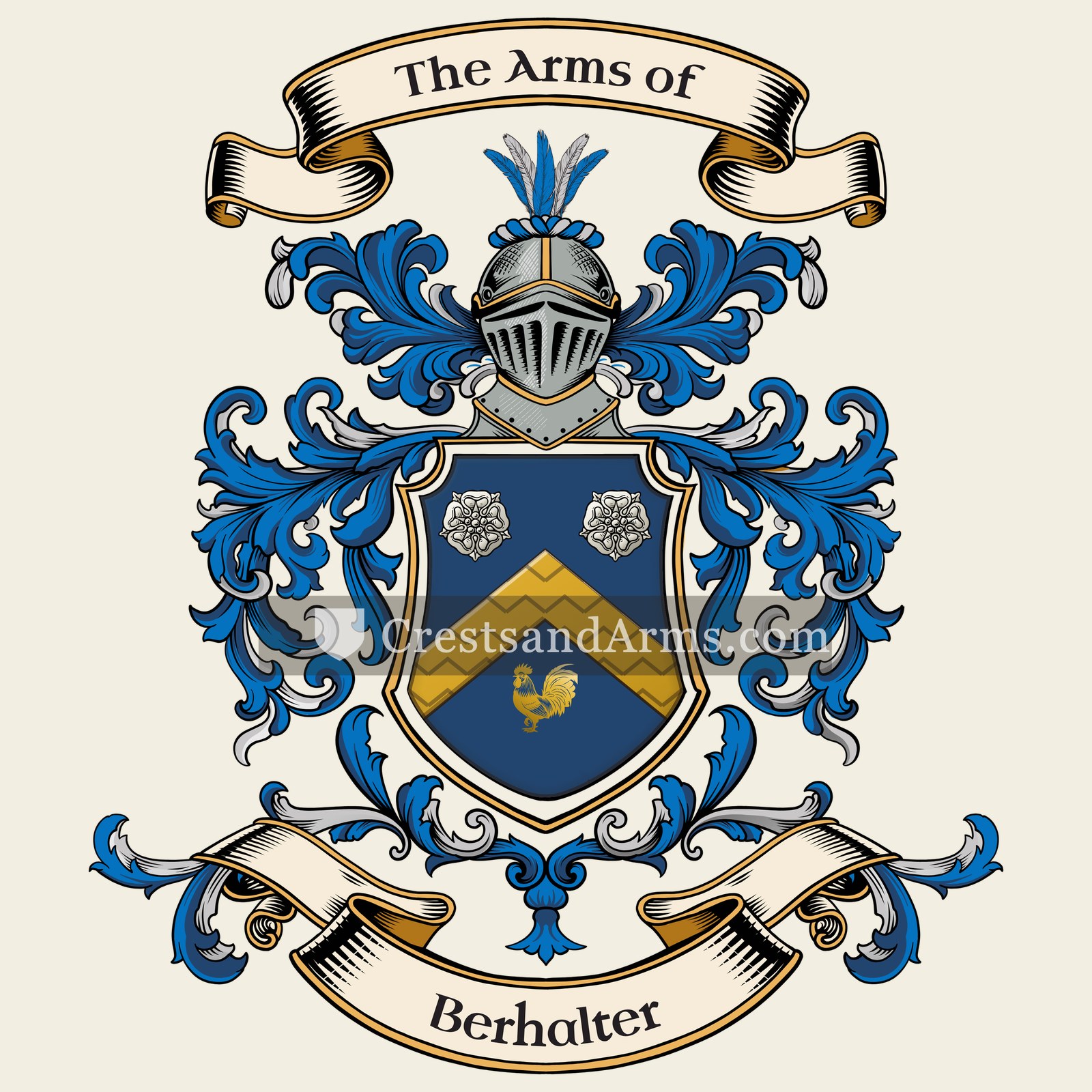 The Berhalter coat of arms, drawn from the recorded blazon