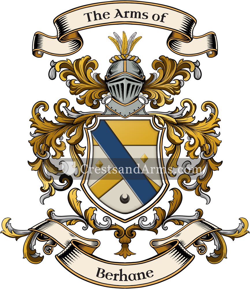 The Berhane coat of arms, drawn from the recorded blazon