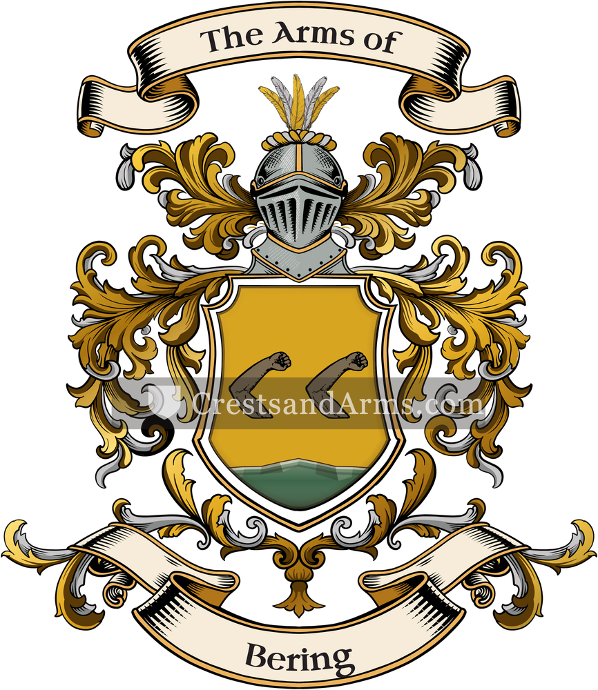 The Bering coat of arms, drawn from the recorded blazon