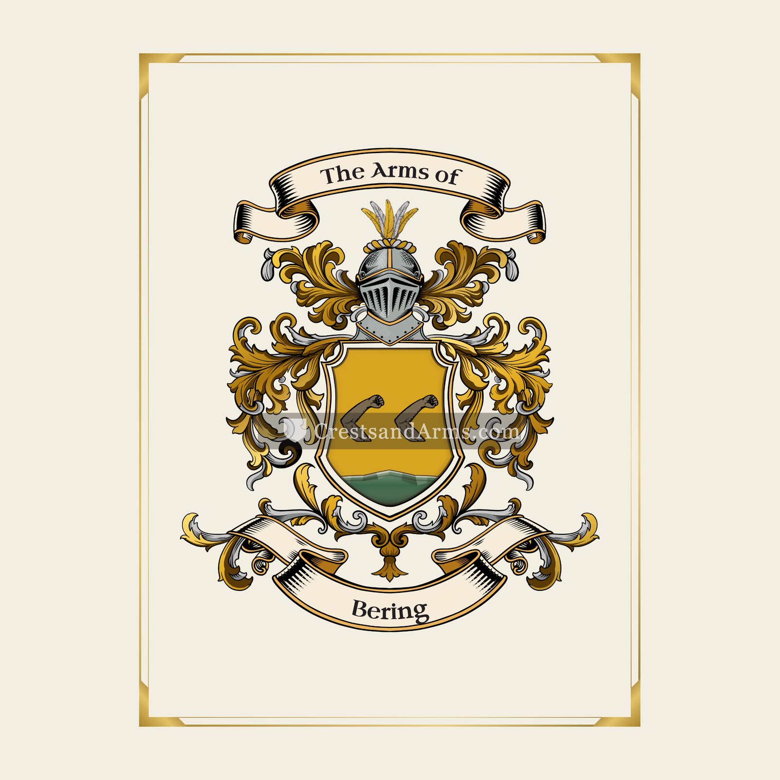 With gold border