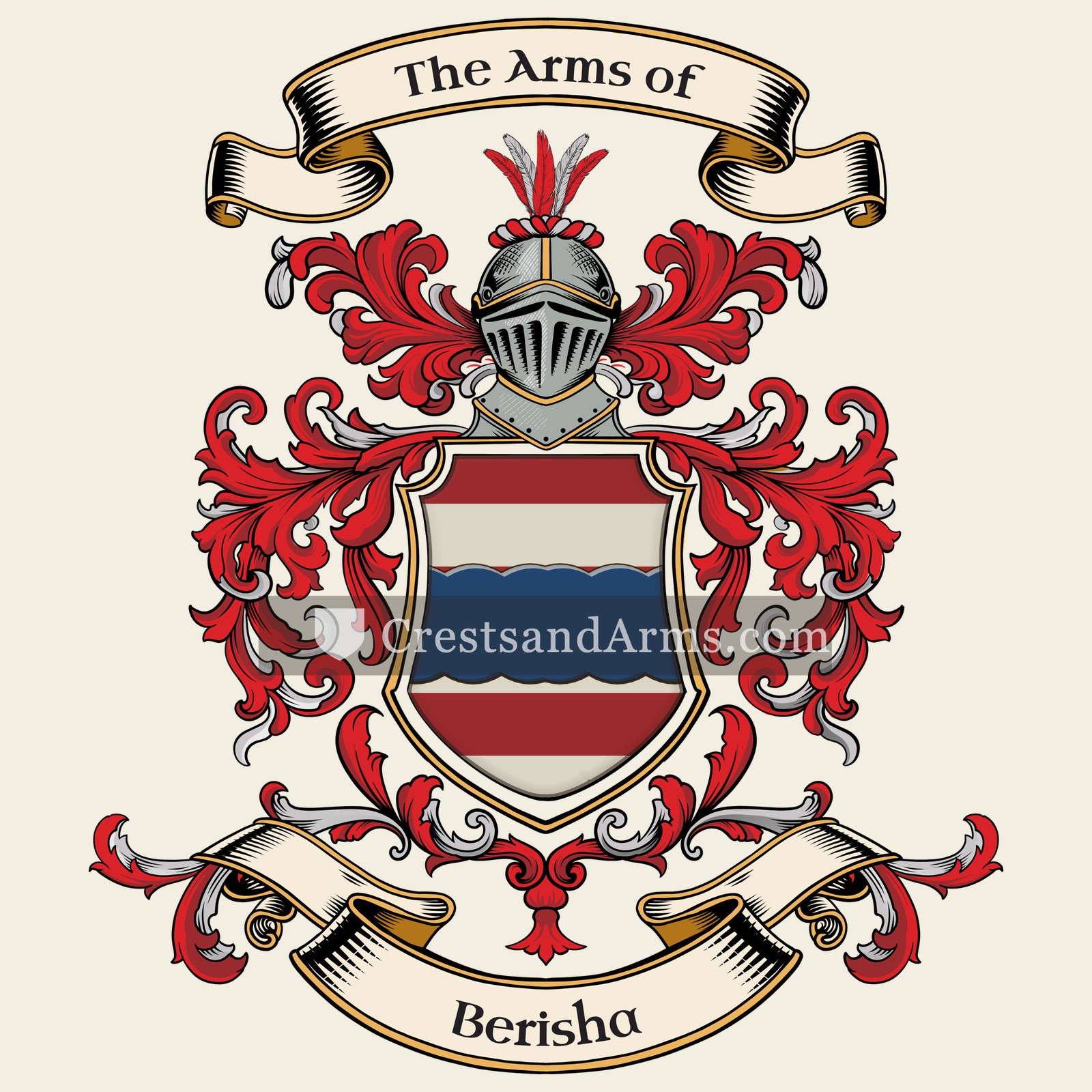 The Berisha coat of arms, drawn from the recorded blazon