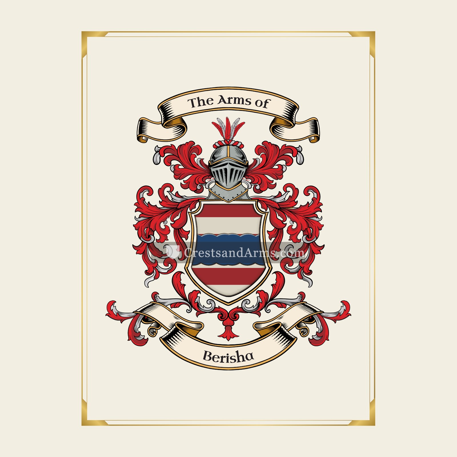 With gold border
