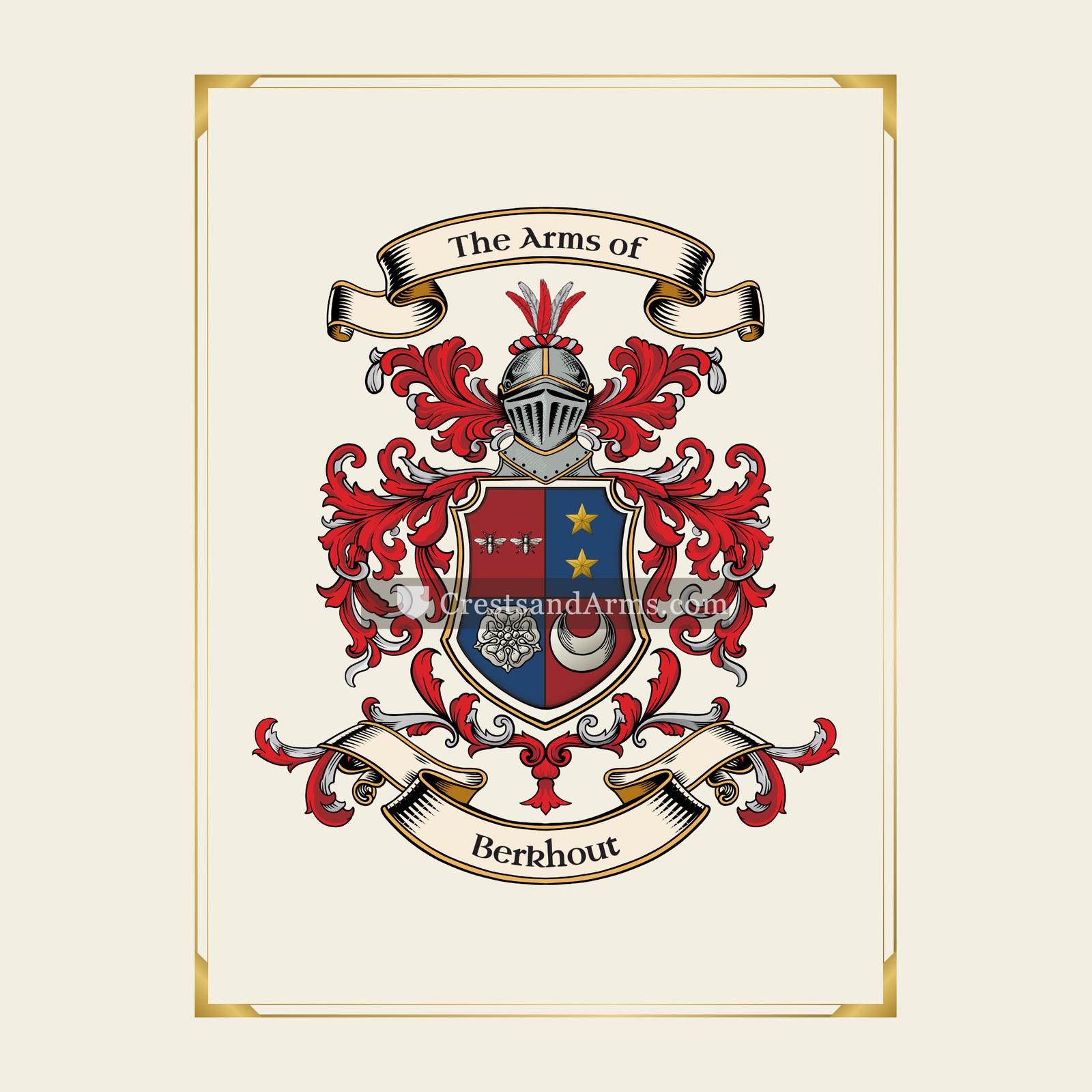 With gold border