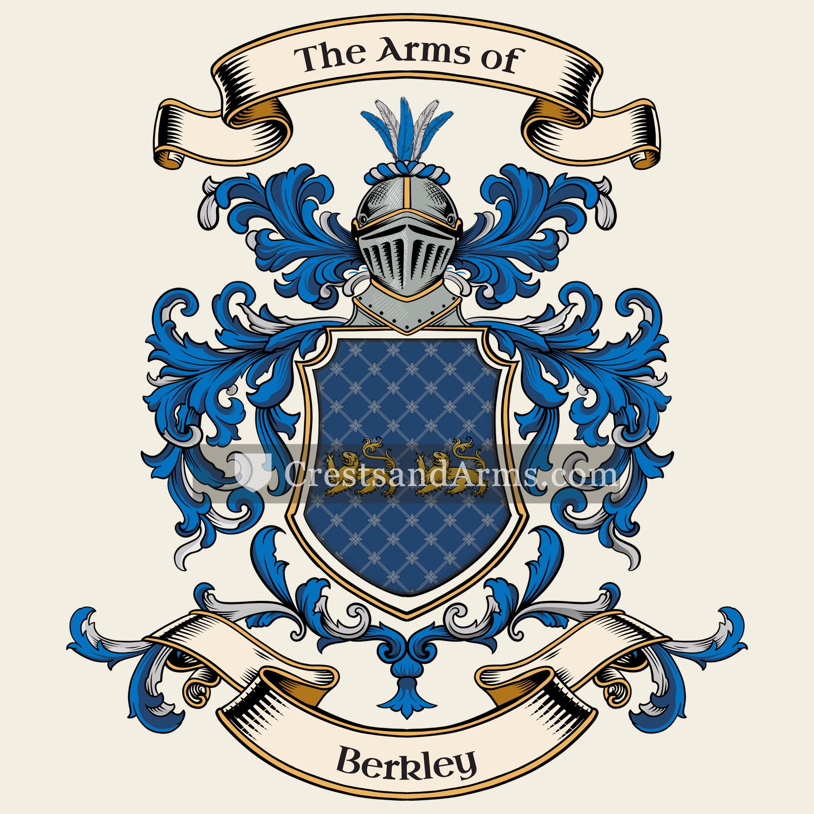 The Berkley coat of arms, drawn from the recorded blazon