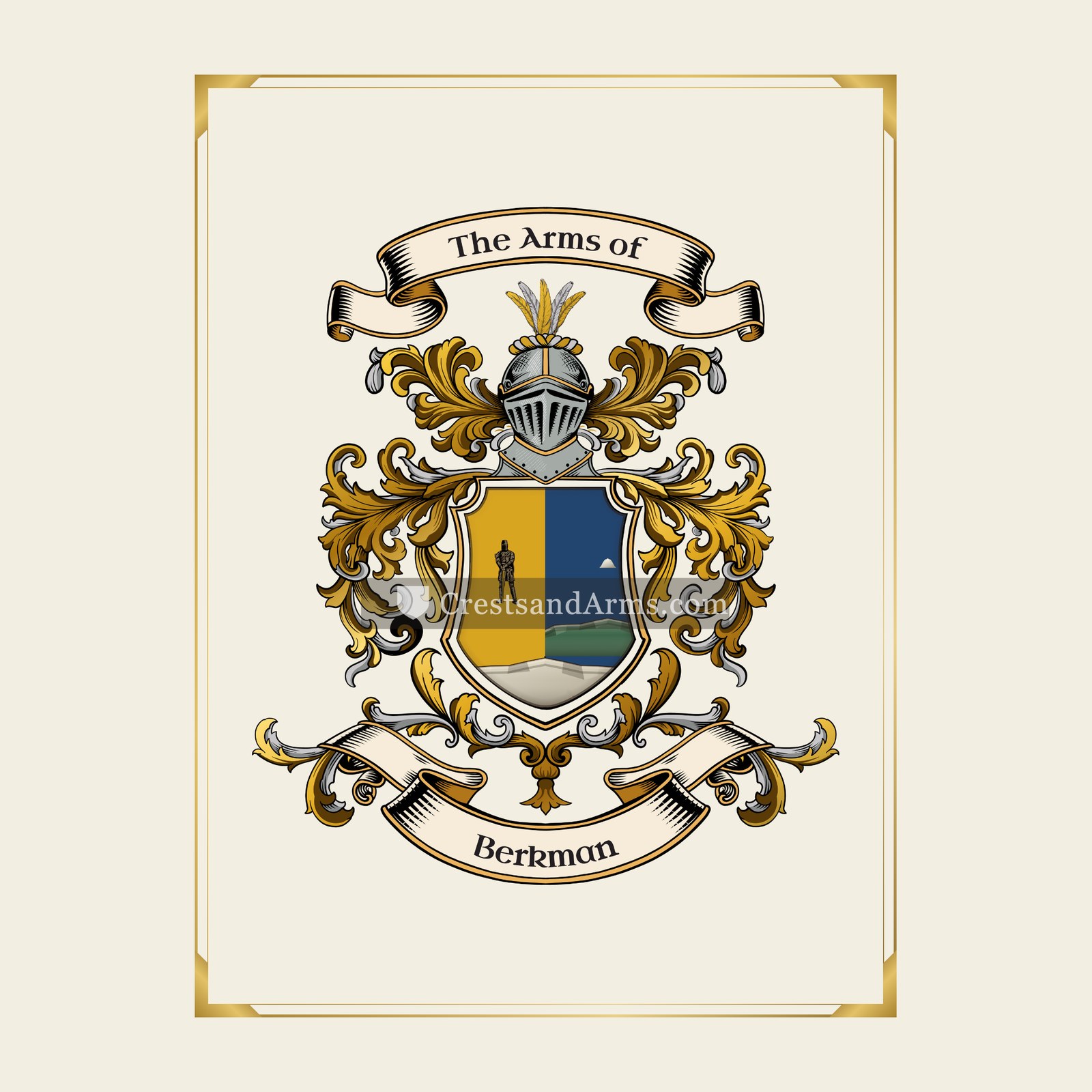 With gold border