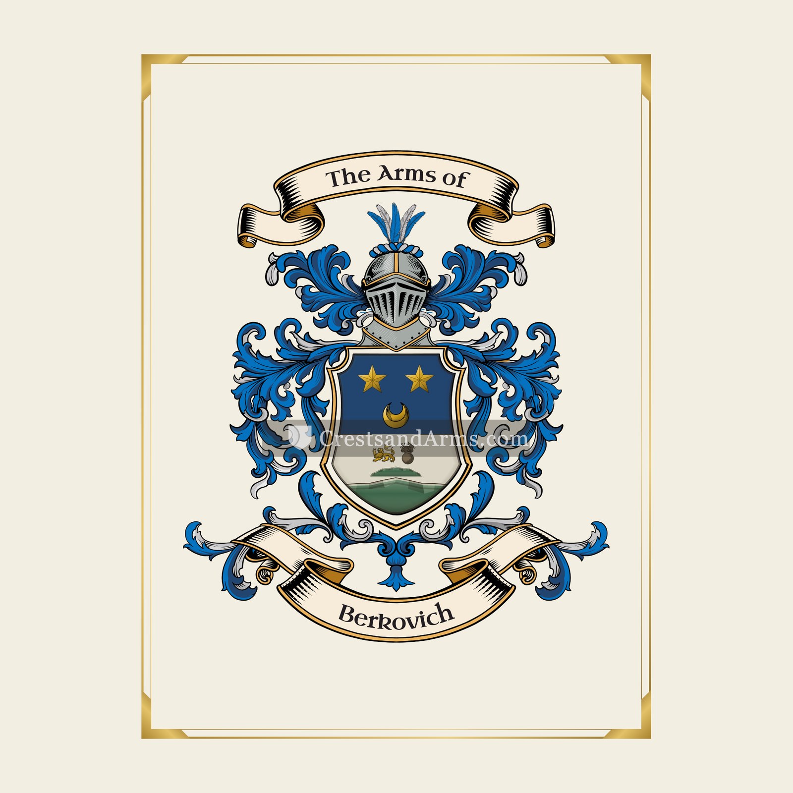 With gold border