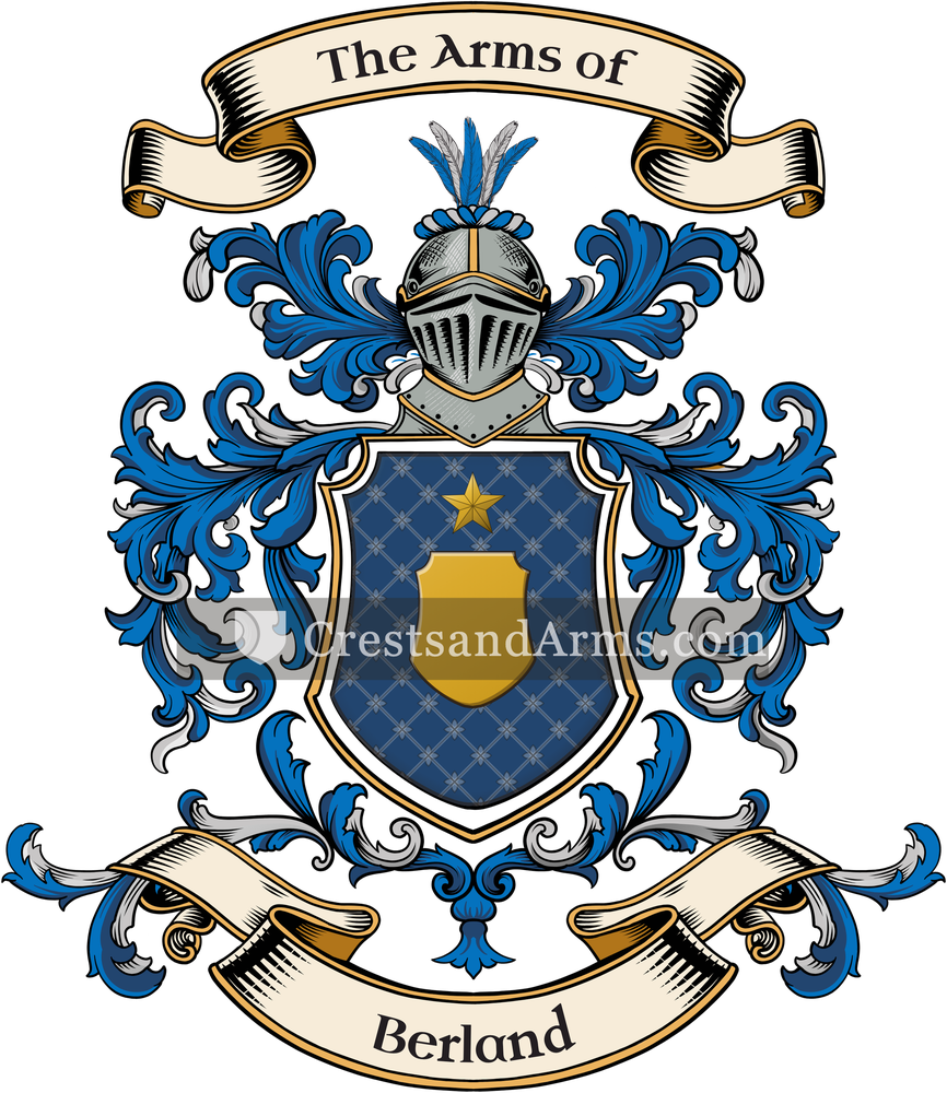 The Berland coat of arms, drawn from the recorded blazon