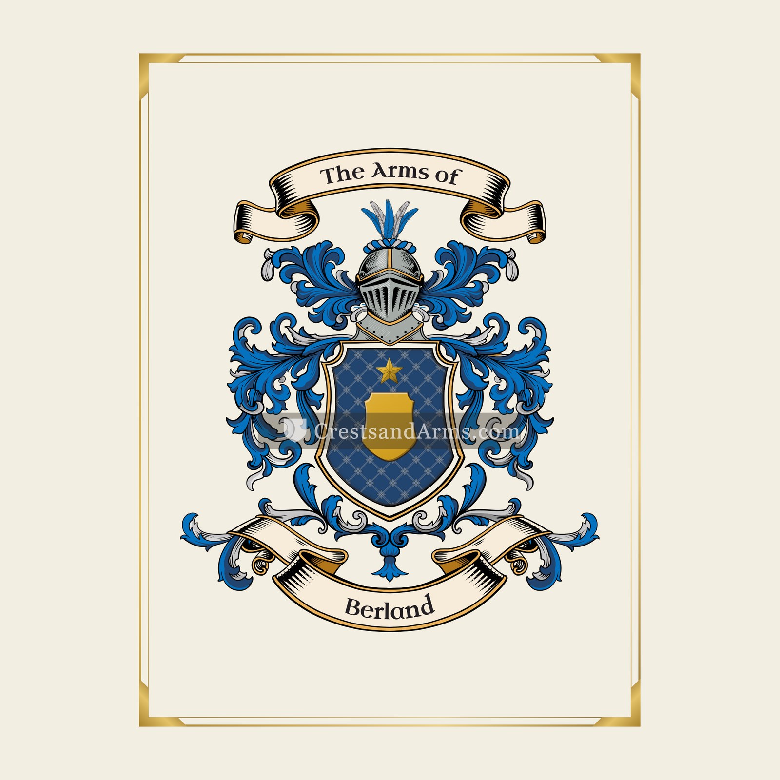 With gold border