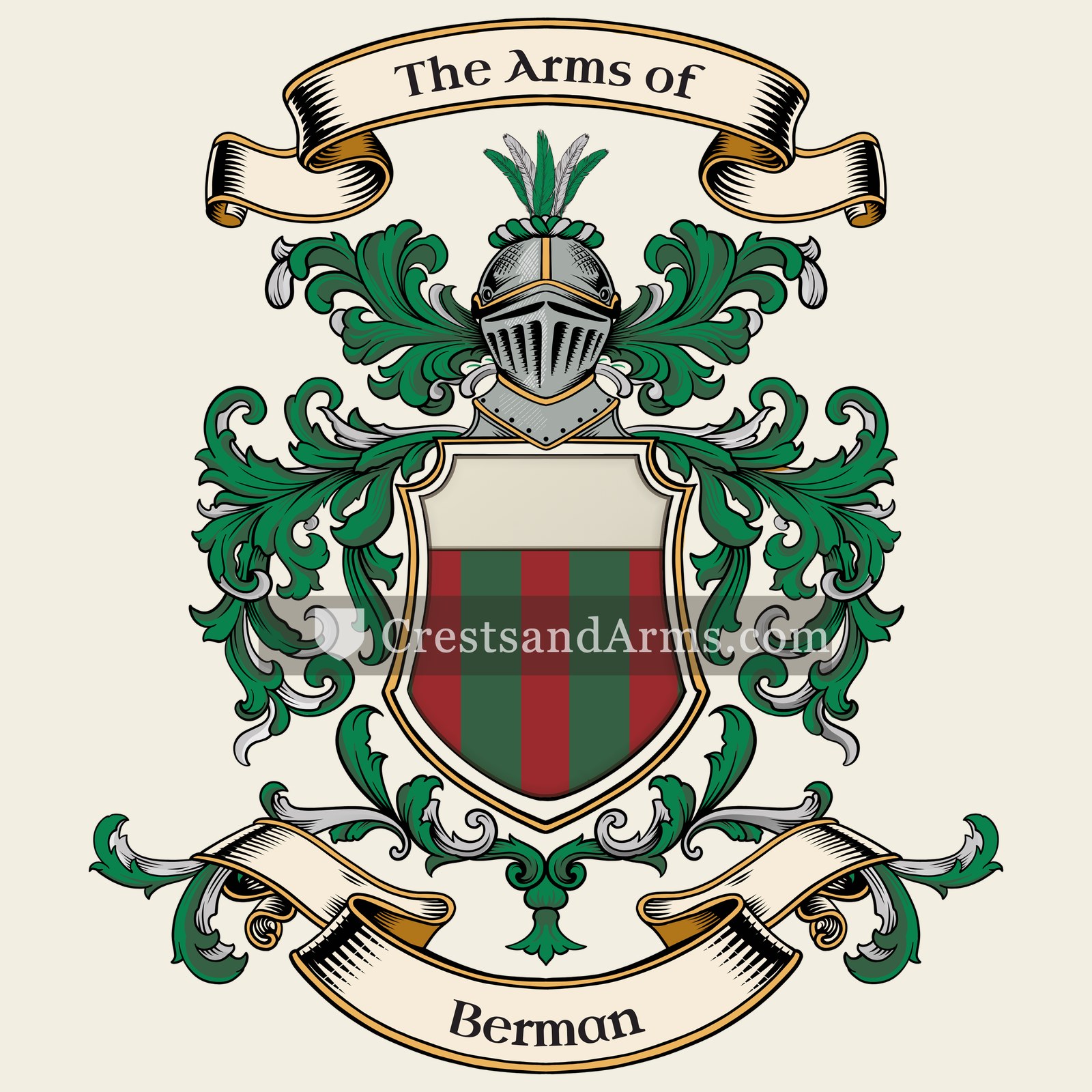 The Berman coat of arms, drawn from the recorded blazon