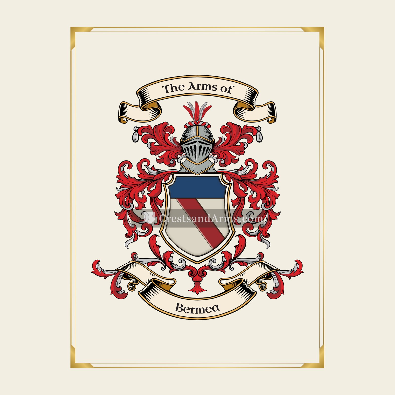 With gold border