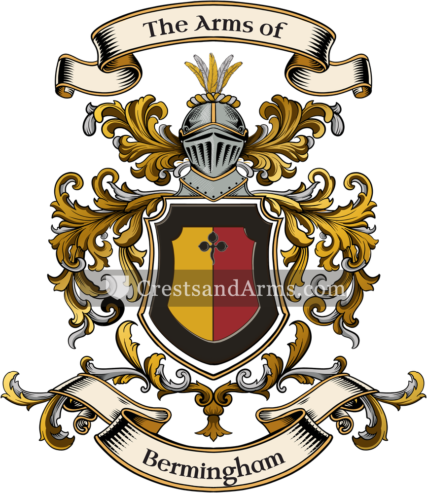 The Bermingham coat of arms, drawn from the recorded blazon