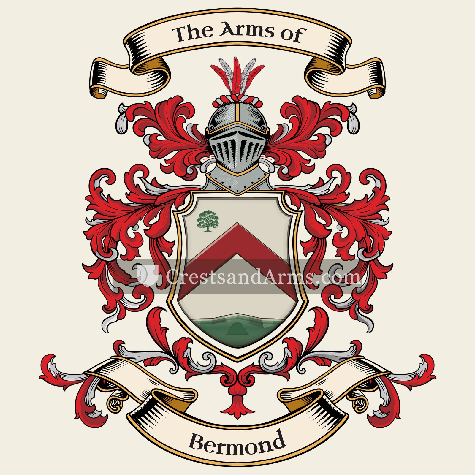 The Bermond coat of arms, drawn from the recorded blazon