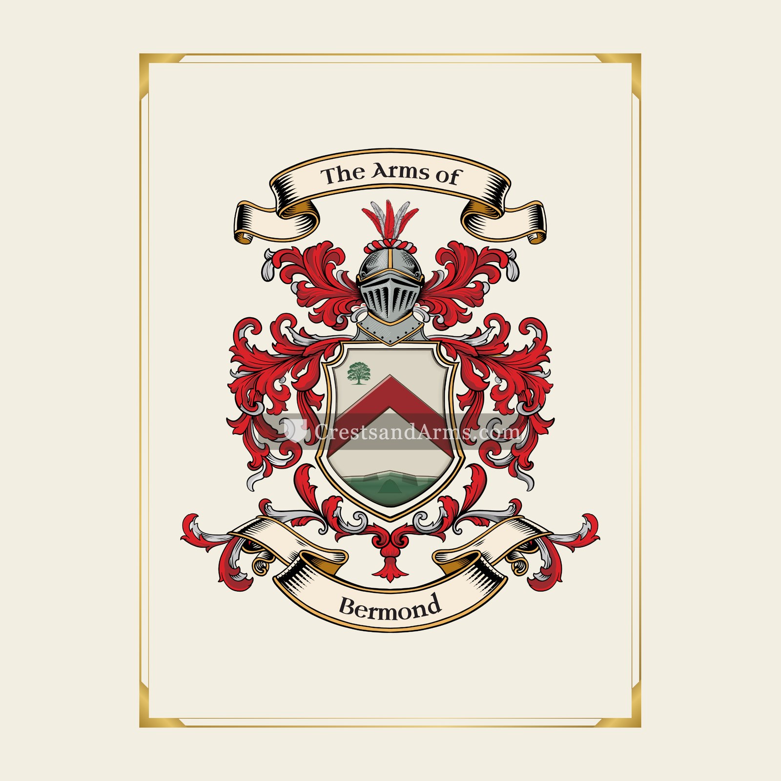 With gold border