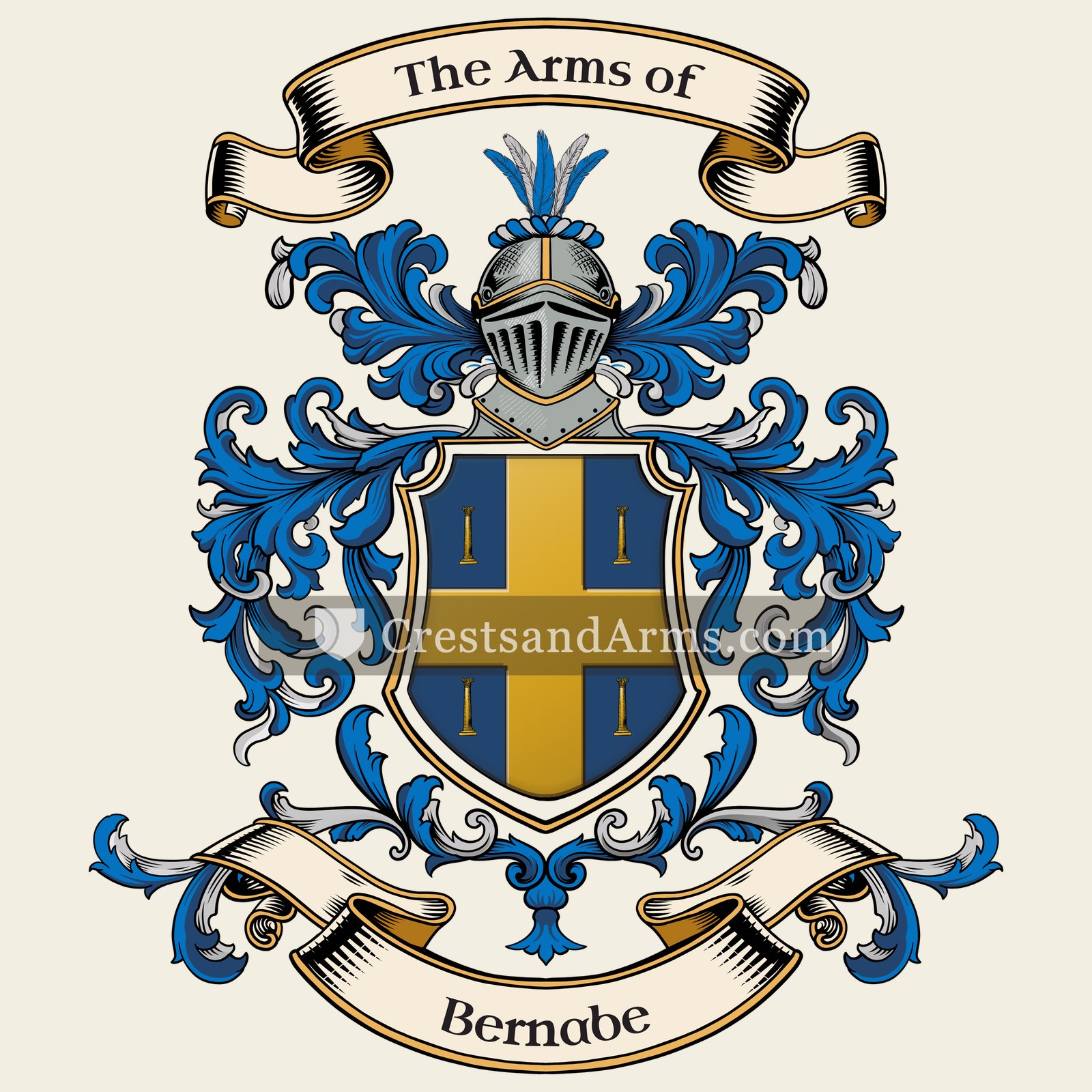 The Bernabe coat of arms, drawn from the recorded blazon