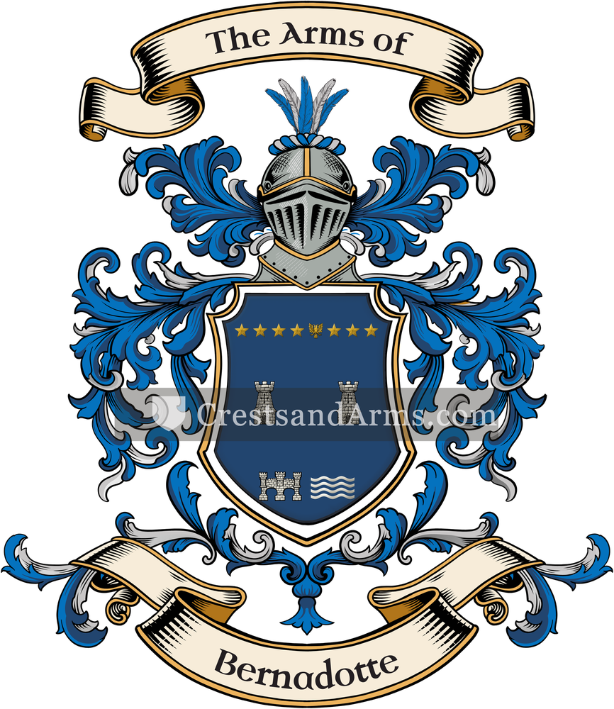 The Bernadotte coat of arms, drawn from the recorded blazon