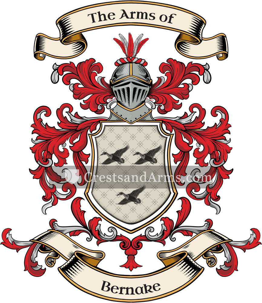 The Bernake coat of arms, drawn from the recorded blazon