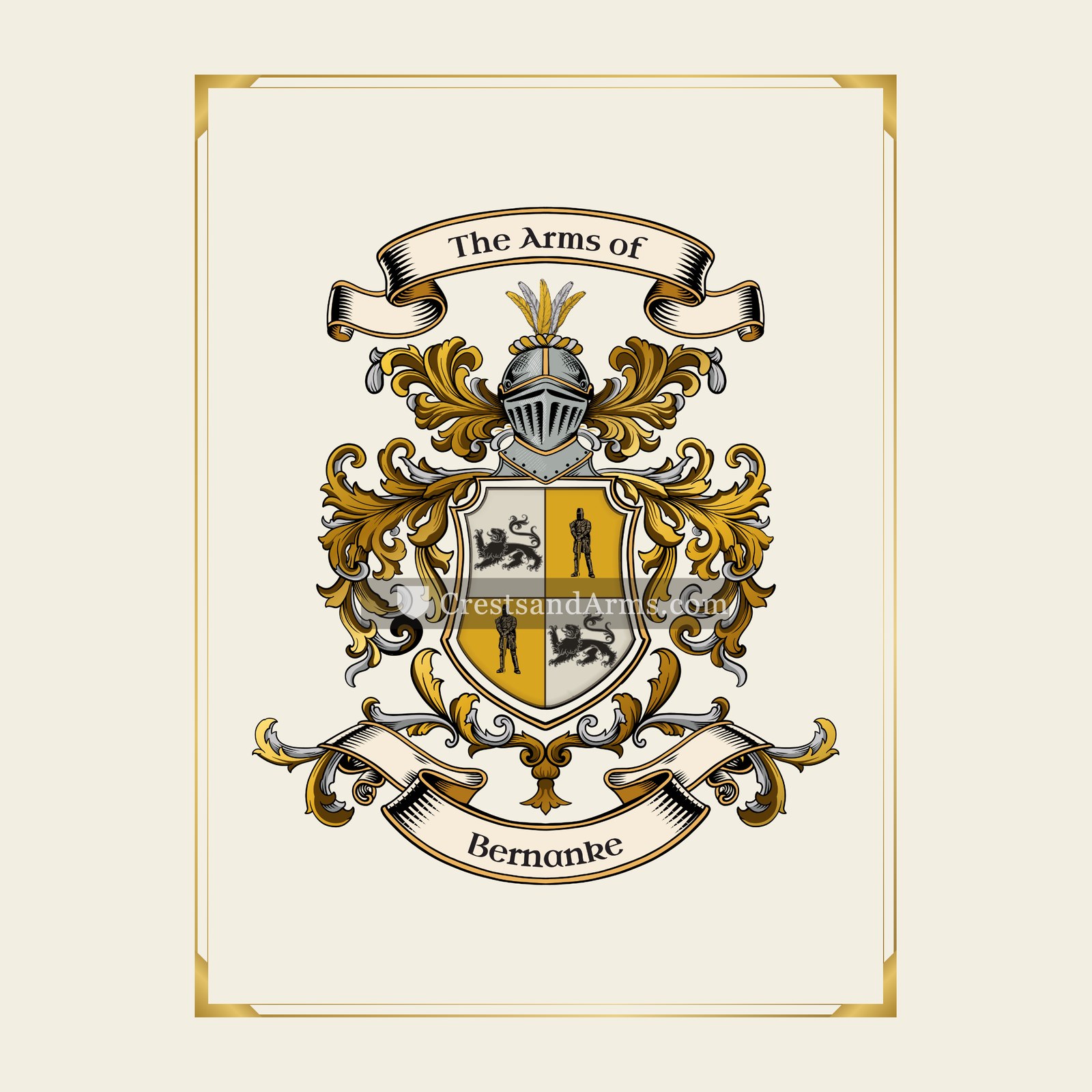 With gold border