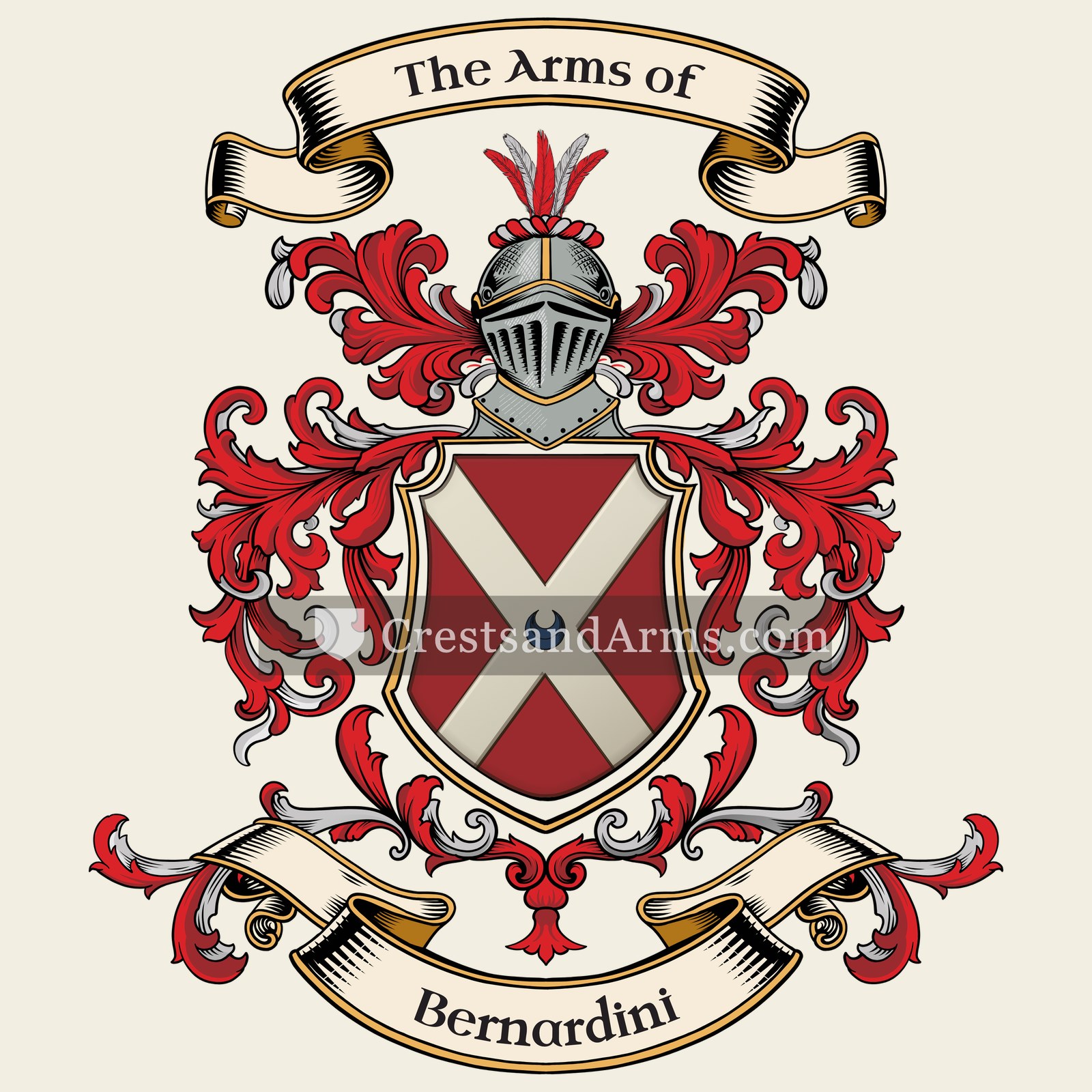The Bernardini coat of arms, drawn from the recorded blazon