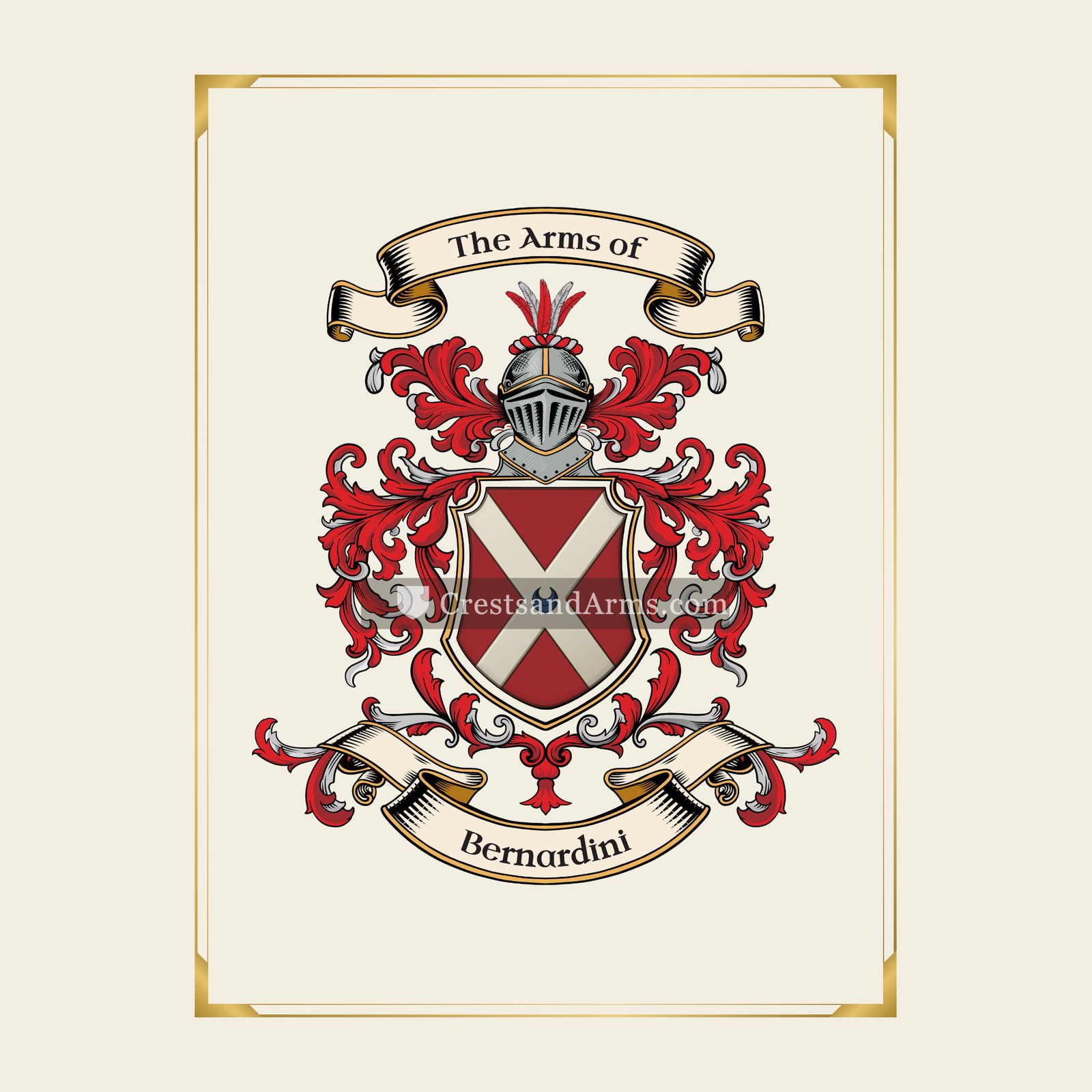 With gold border