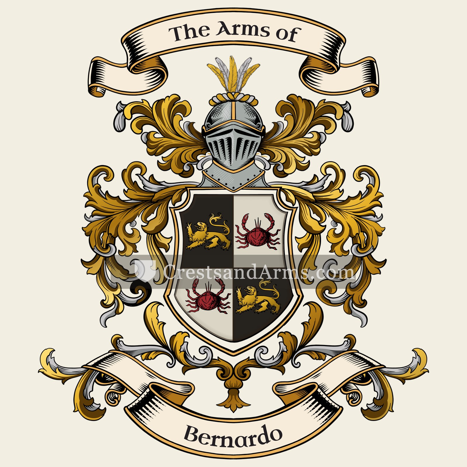 The Bernardo coat of arms, drawn from the recorded blazon
