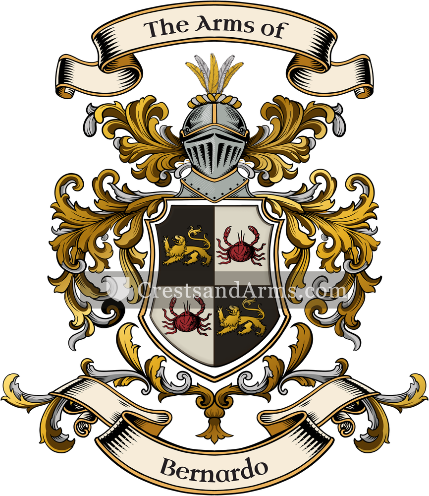 The Bernardo coat of arms, drawn from the recorded blazon