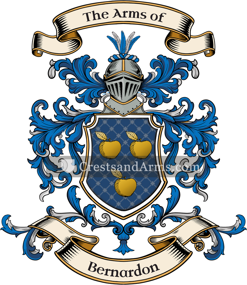 The Bernardon coat of arms, drawn from the recorded blazon