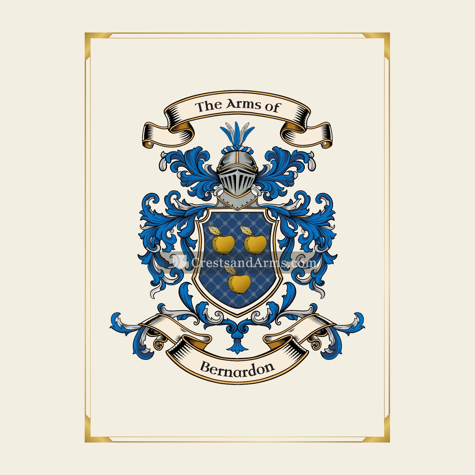 With gold border