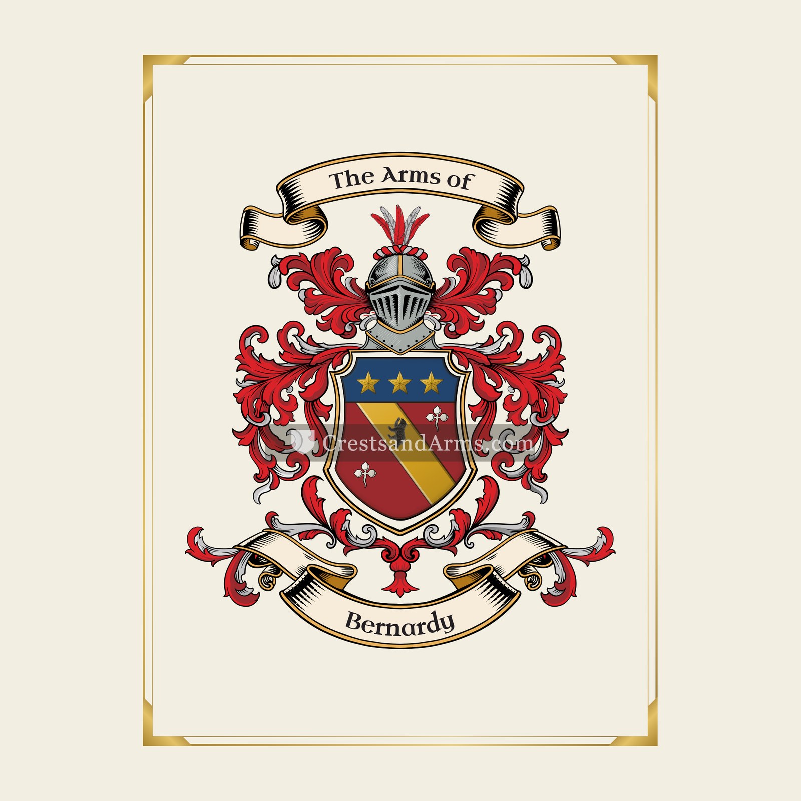 With gold border