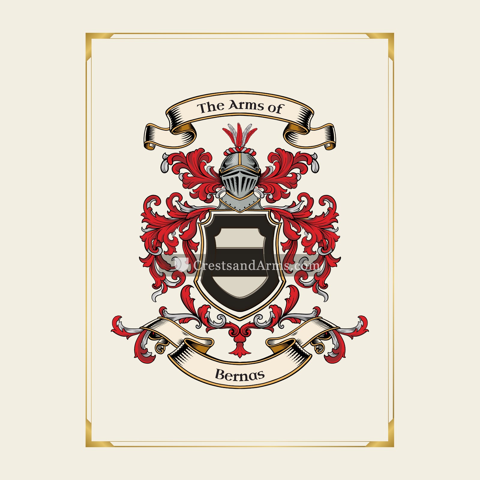 With gold border