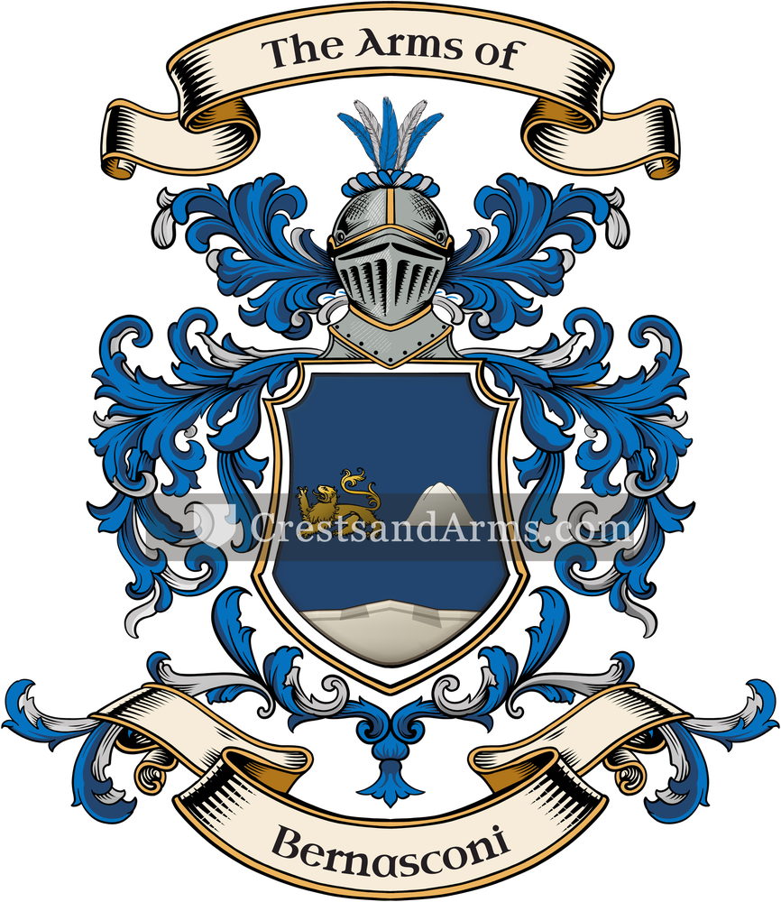 The Bernasconi coat of arms, drawn from the recorded blazon