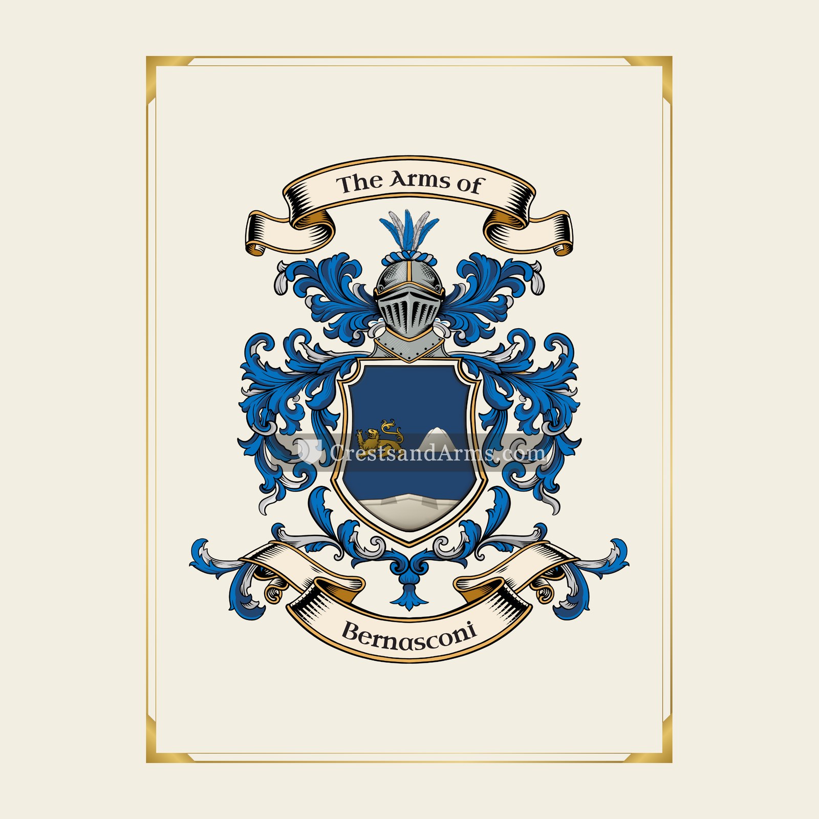 With gold border