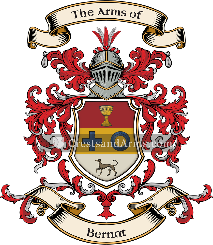 The Bernat coat of arms, drawn from the recorded blazon