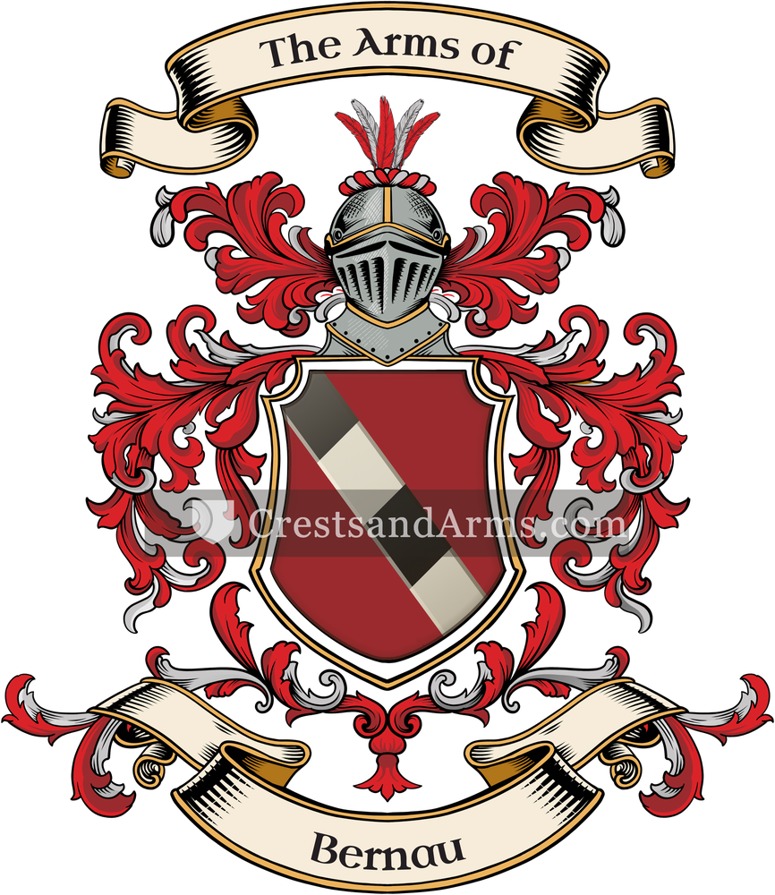 The Bernau coat of arms, drawn from the recorded blazon