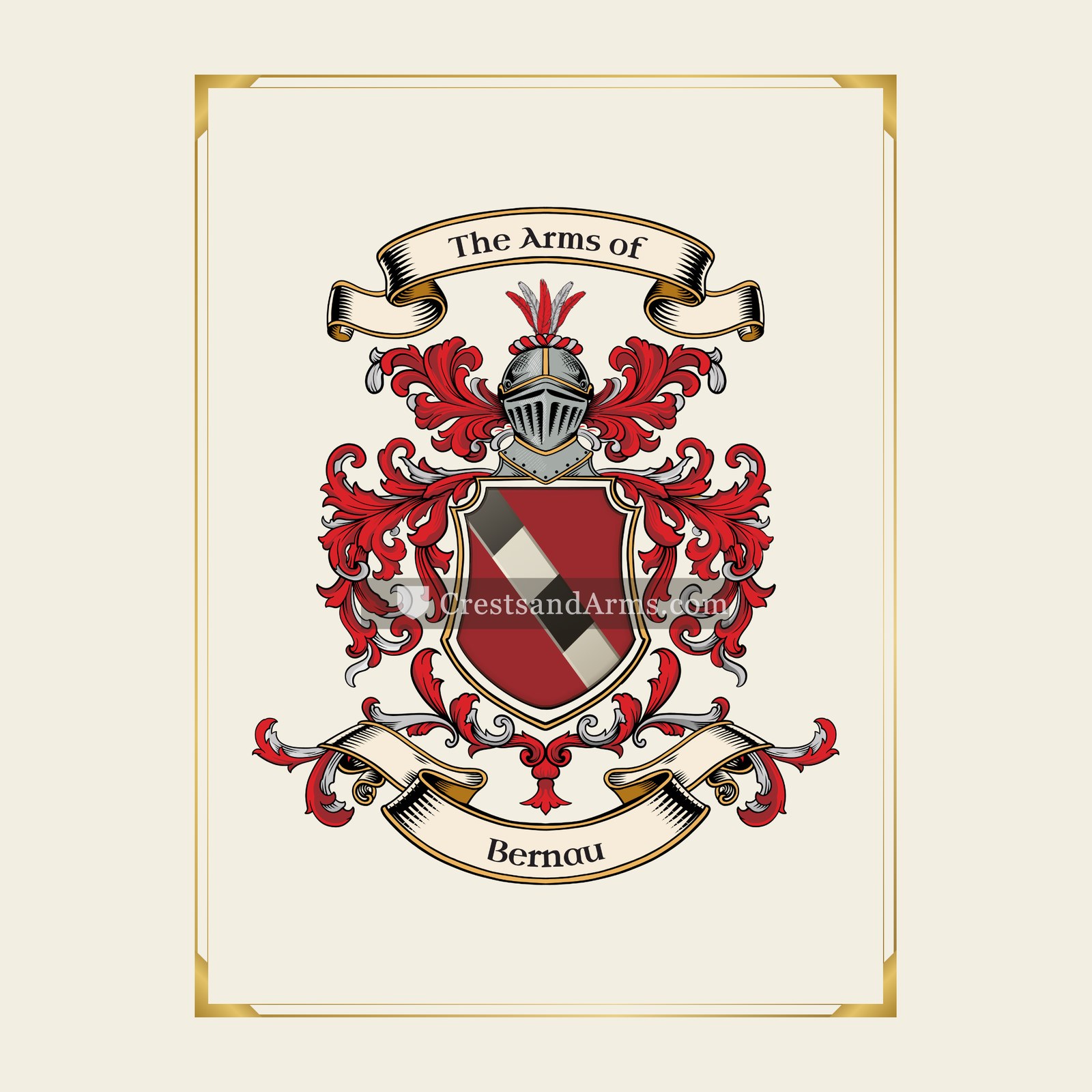 With gold border